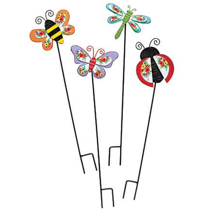 Metal Floral Bug Stakes by Fox River™ Creations, Set of 4-372748