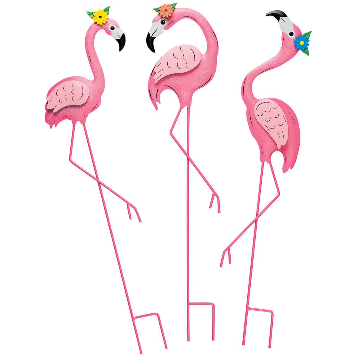 Metal Flamingo Stakes by Fox River™ Creations, Set of 3 + '-' + 372751