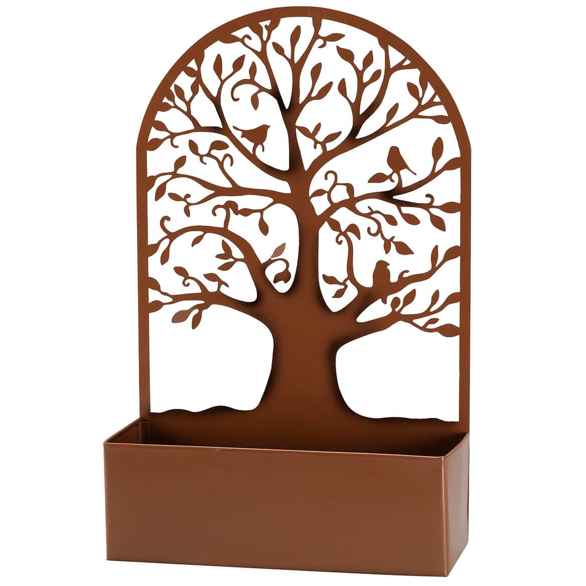 Brown Metal Arched Tree with Birds Planter Box + '-' + 372833
