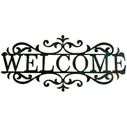 Welcome Vintage Style Green Wall Decor-372834