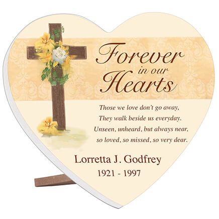 Personalized "Forever In Our Hearts" Memorial Heart Table Sitter-372912