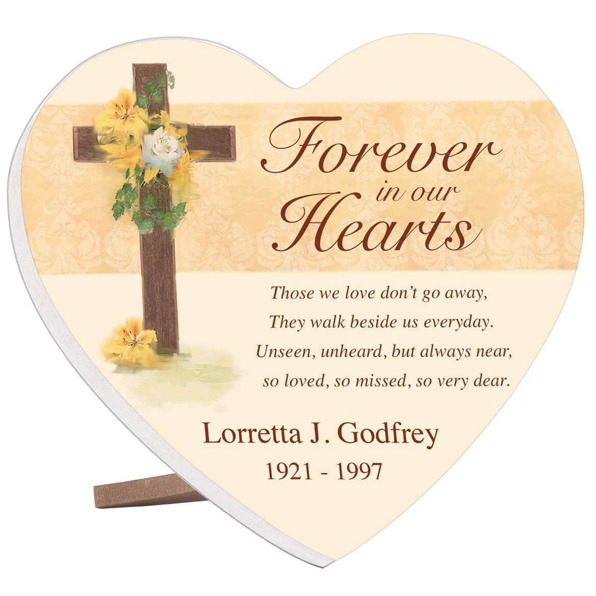 Personalized "Forever In Our Hearts" Memorial Heart Table Sitter + '-' + 372912