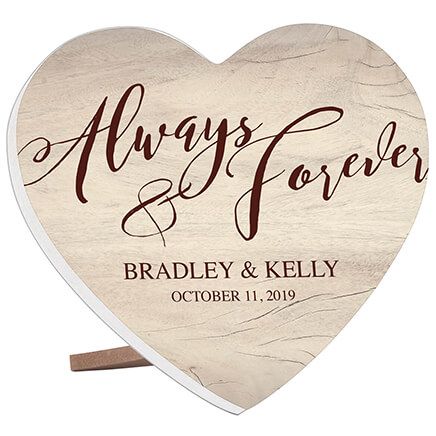 Personalized "Always & Forever" Heart Table Sitter-372916