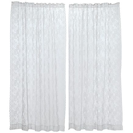 Floral Lace Curtain Panels, Set of 2-372936