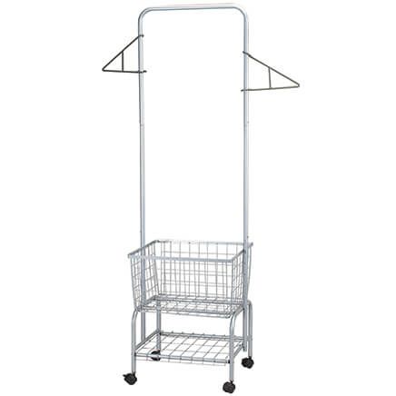 Laundry Cart with Hanging Rack-372938