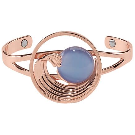 Copper Magnetic Cuff Bracelets with Stone Accents-372944