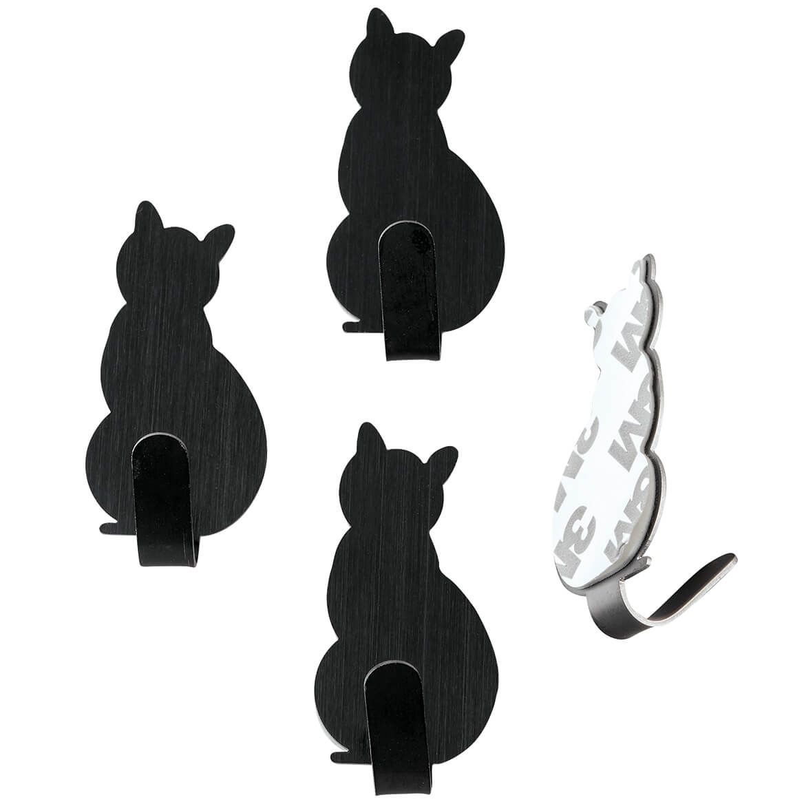 Stainless Steel Adhesive Sitting Cat Hooks, Set of 4 + '-' + 373004