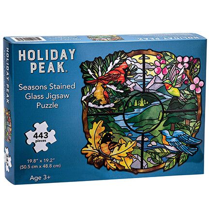 Seasons Stained Glass Jigsaw Puzzle by Holiday Peak™, 443 pieces-373339