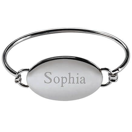 Personalized Stainless Steel Baby Bangle Bracelet-373350