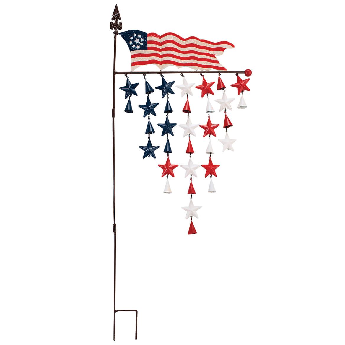 American Flag Chime Decorative Metal Yard Stake + '-' + 373384