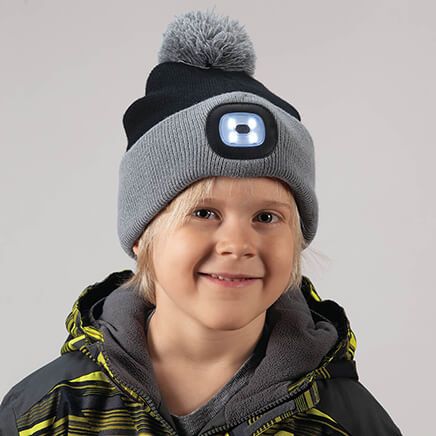 Night Scope Kid's Rechargeable LED Pom Pom Hat-373492