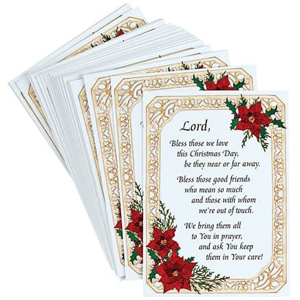 Poinsettia Collage Prayer Cards, Set of 40-373530