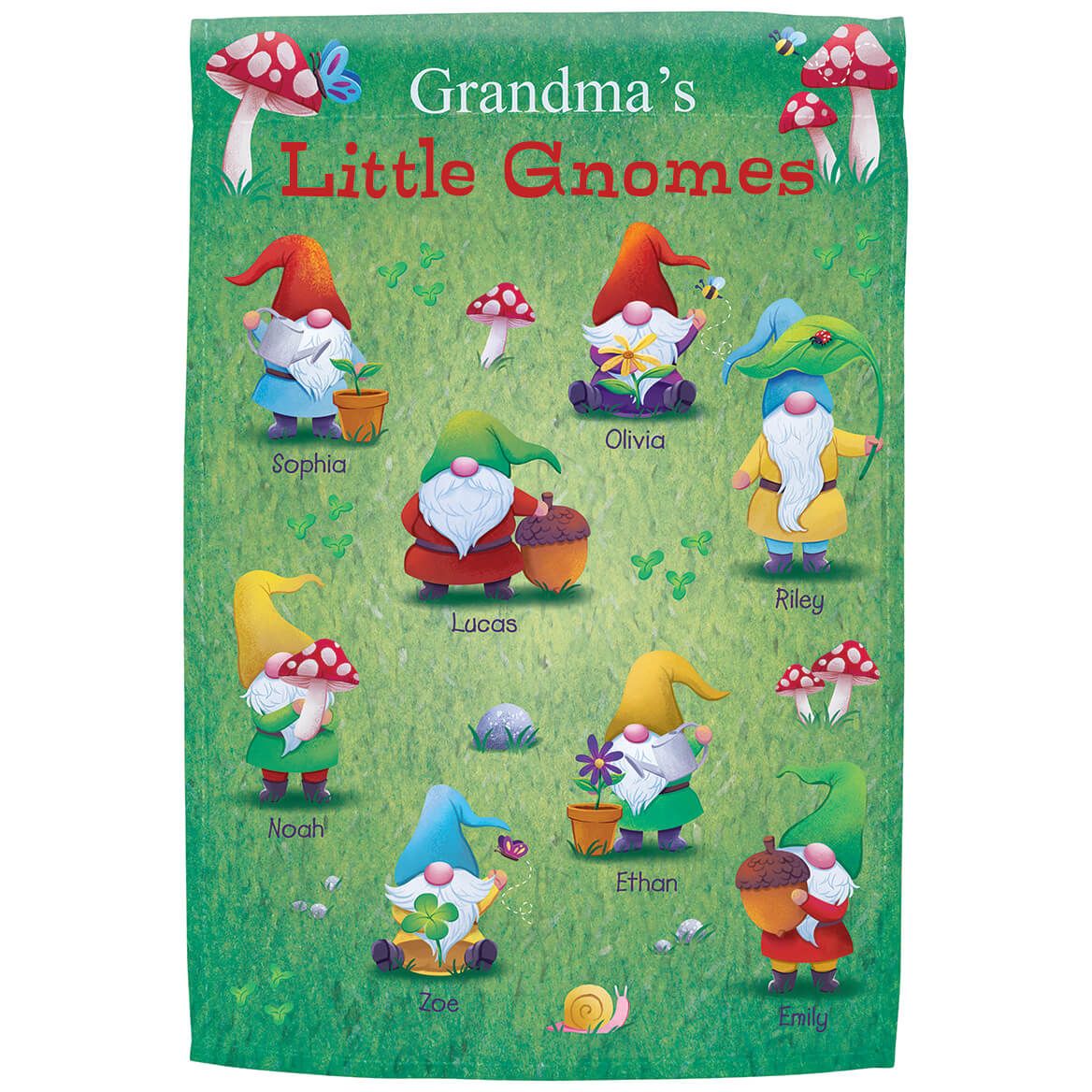 Personalized Gnome Family Garden Flag + '-' + 373565