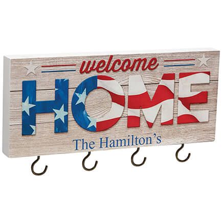 Personalized Patriotic Home Sweet Home Key Holder-373619