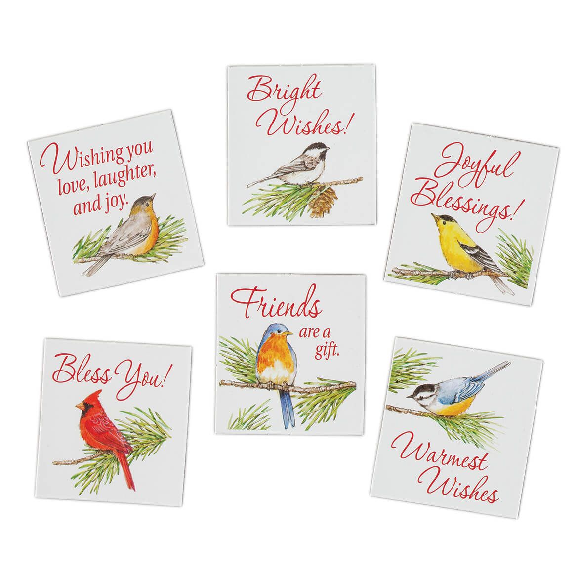 Winter Birds Christmas Cards with Magnets, Set of 6 + '-' + 373636