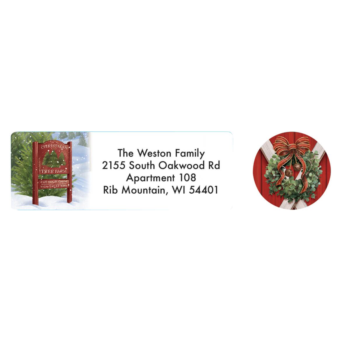 Personalized Christmas Tree Farm Labels and Seals, Set of 20 + '-' + 373641