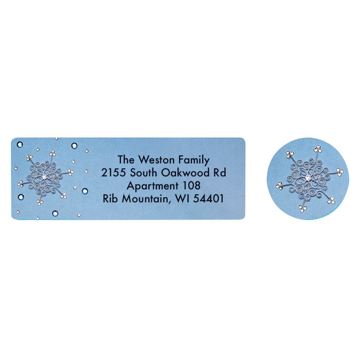 Personalized Elegant Snowflake Labels and Seals, Set of 20 + '-' + 373646