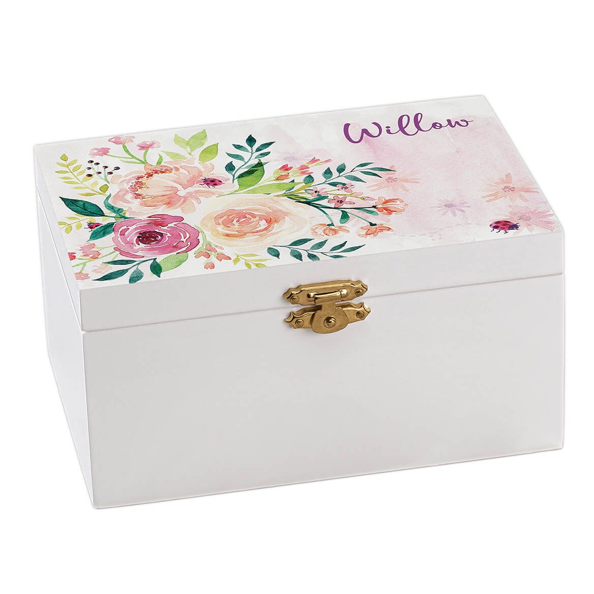 Personalized Watercolor Floral Musical Jewelry Box + '-' + 373757