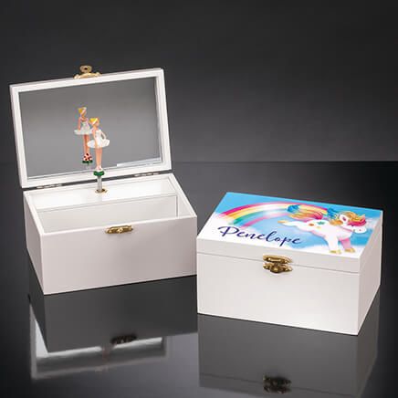 Personalized Unicorn and Rainbow Musical Jewelry Box-373758