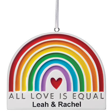 Personalized "All Love Is Equal" Rainbow Ornament-373790