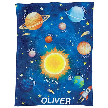 Personalized Space-Themed Children's Blanket-373885