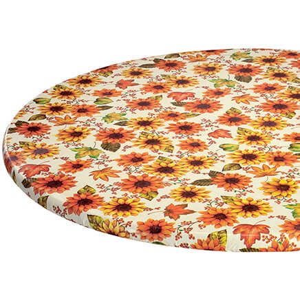 Sunflower Harvest Elasticized Vinyl Table Cover by Chef's Pride™-373914