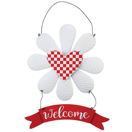 Welcome Daisy Heart Door Hanger by Holiday Peak™-374073
