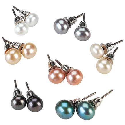 Multi-Colored Cultured Pearl Earrings, 7 Pairs-374099