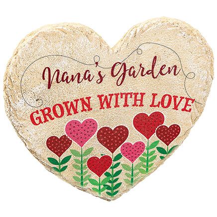 Personalized Heart-Shaped "Grown with Love" Garden Stone-374112