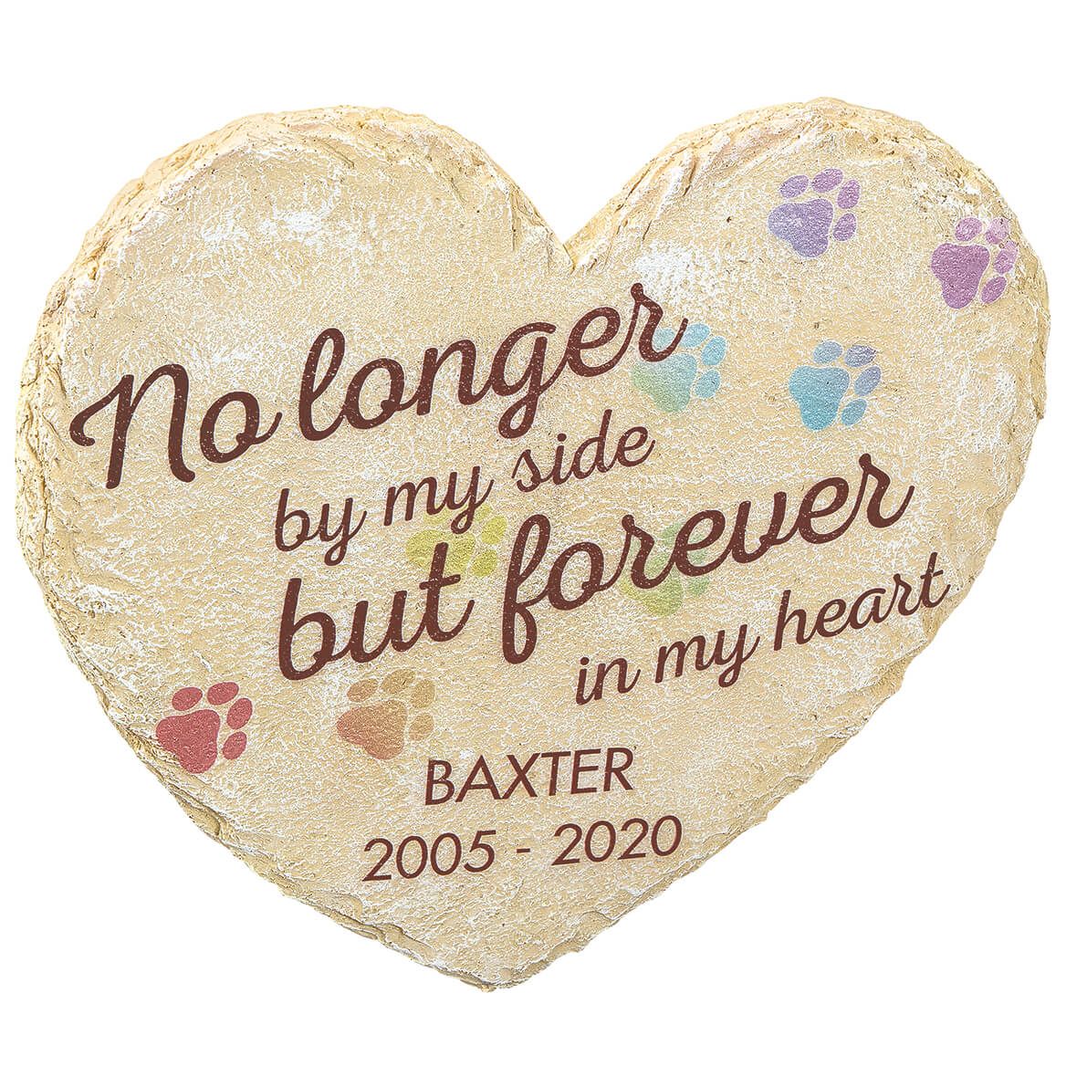 Personalized Heart-Shaped "No Longer By My Side" Pet Memorial Garden Stone + '-' + 374120