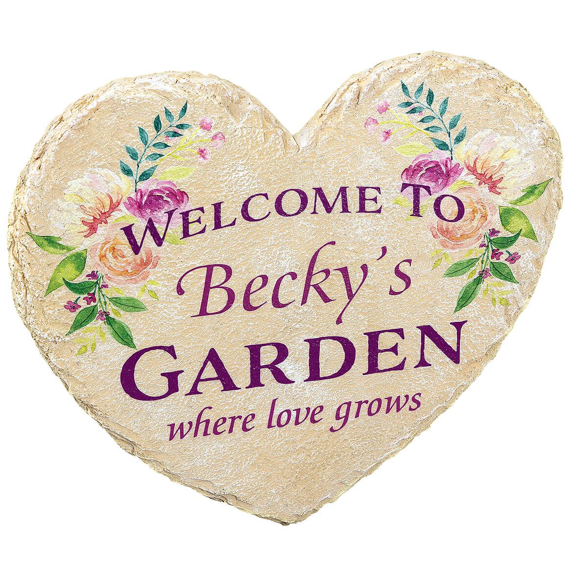 Personalized Heart-Shaped "Where Love Grows" Garden Stone + '-' + 374121