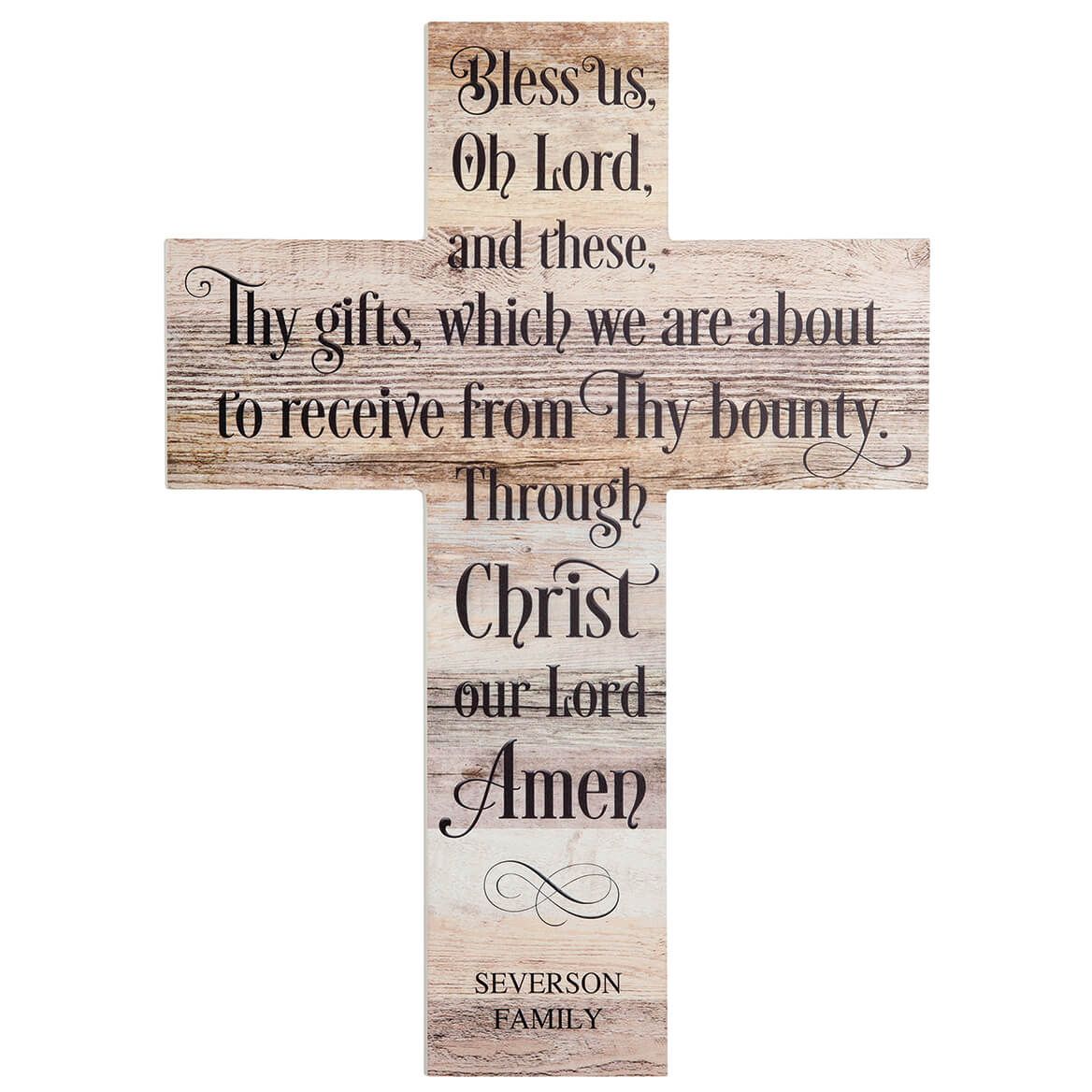 Personalized Bless Us Oh Lord Wooden Cross + '-' + 374206