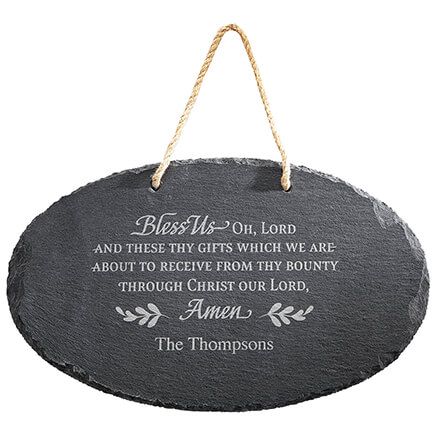 Personalized Bless Us Oh Lord Prayer Slate Plaque-374207