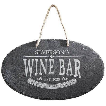 Personalized Wine Bar Slate Plaque-374208