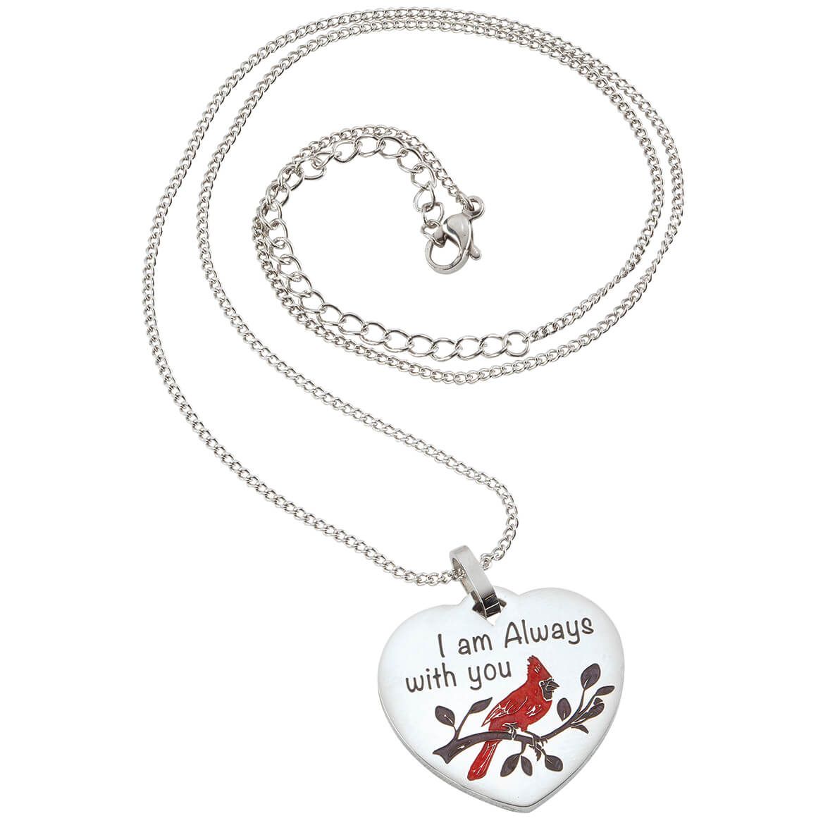 Personalized I Am Always With You Cardinal Heart Necklace + '-' + 374250
