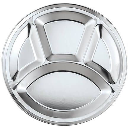 Stainless Steel Round Divided Dinner Plate-374496