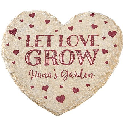 Personalized Heart-Shaped Let Love Grow Garden Stone-374562