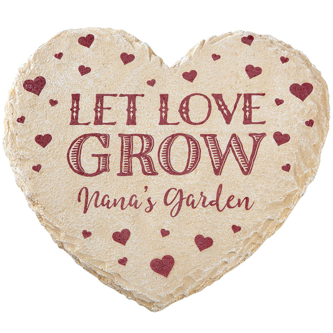 Personalized Heart-Shaped Let Love Grow Garden Stone + '-' + 374562