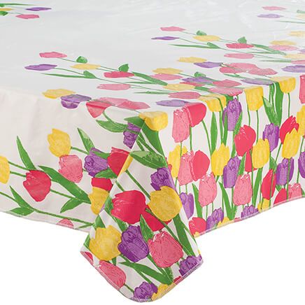 Spring Tulips Vinyl Table Cover by Chef's Pride™-374593