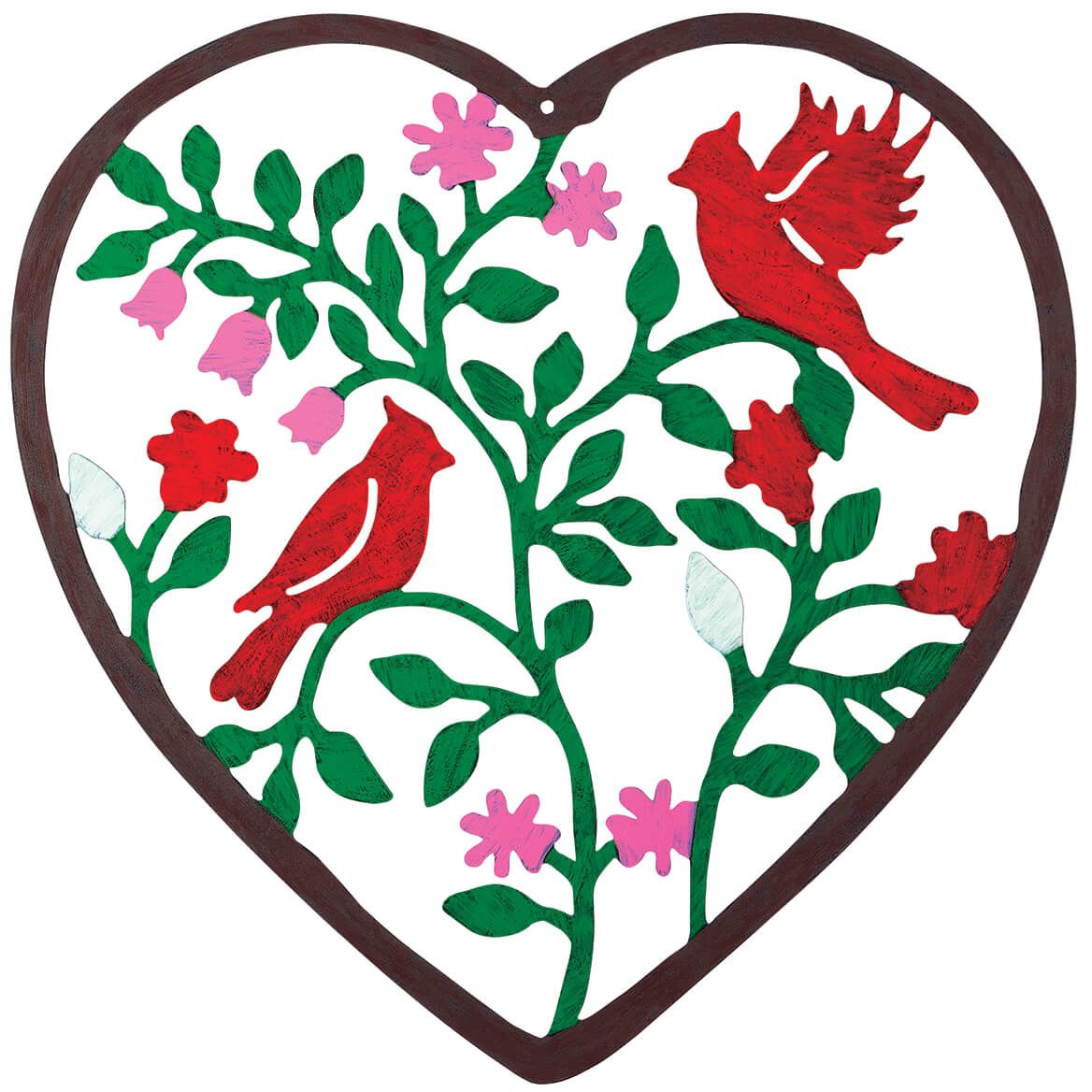 Metal Cardinals and Flowers Heart Décor by Fox River™ Creations + '-' + 374628