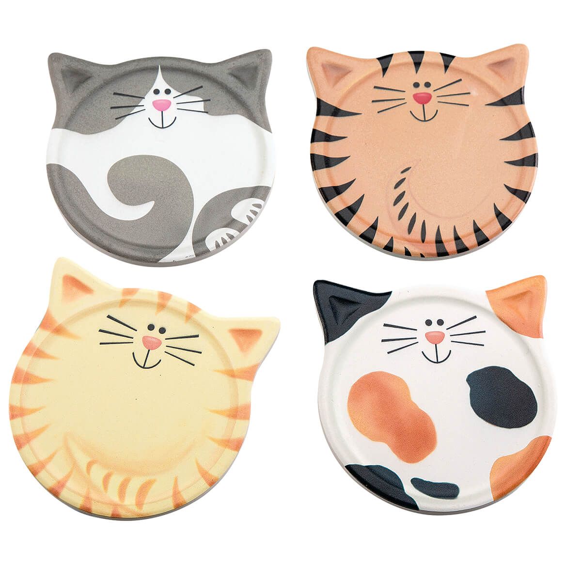 Cat Face Coasters by Chef's Pride™, Set of 4 + '-' + 374685
