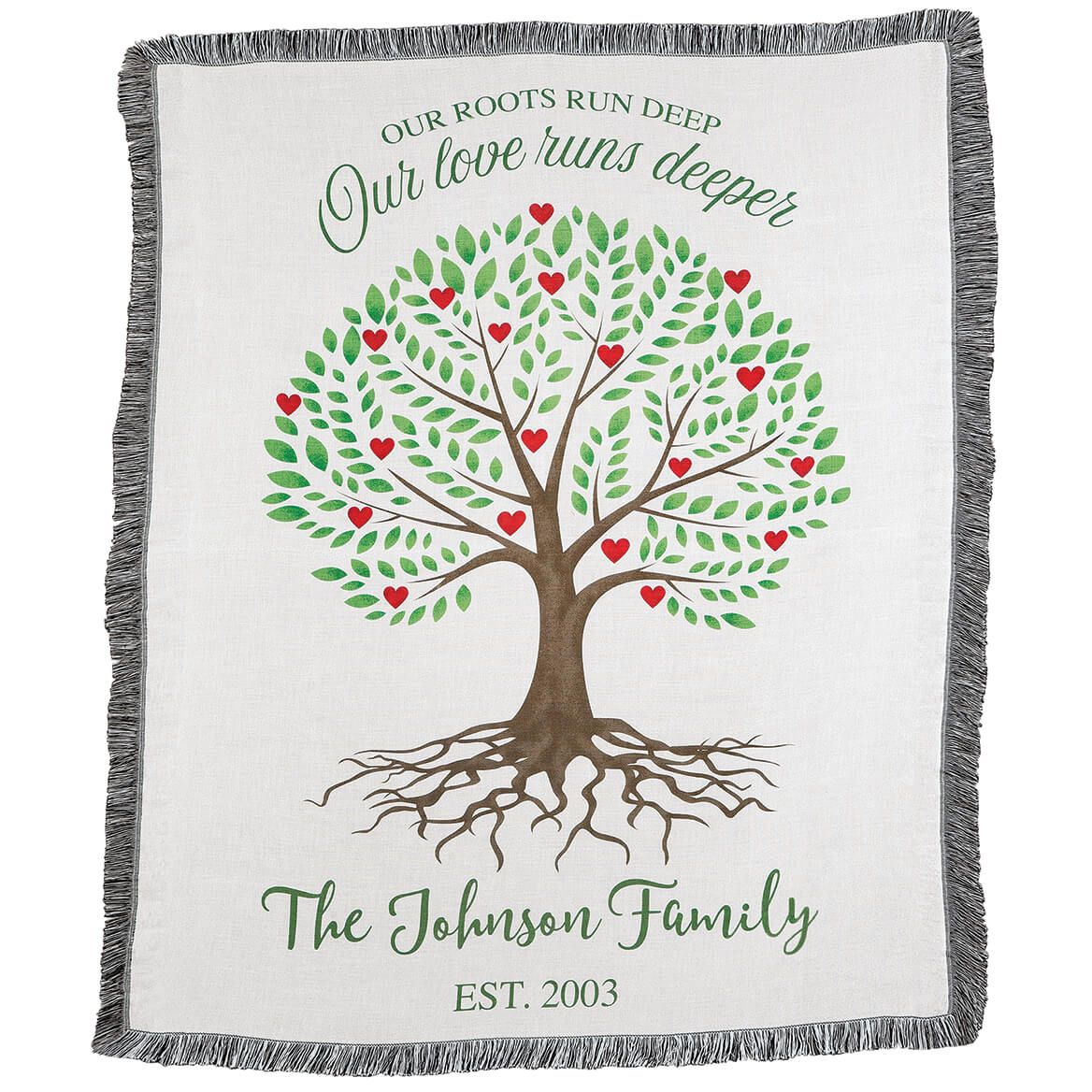 Personalized “Roots Run Deep” Throw Blanket - Miles Kimball + '-' + 374702