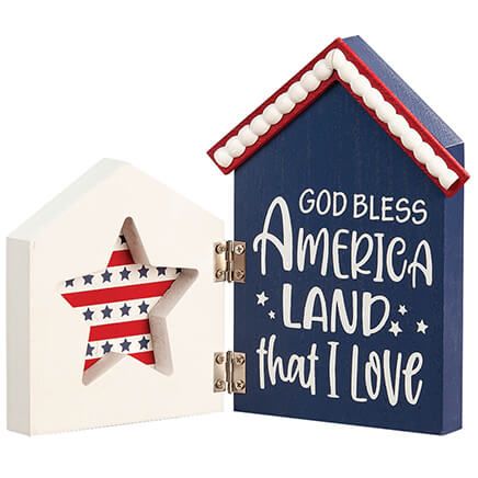 Wood "God Bless America" Table Sitter by Holiday Peak™-374730