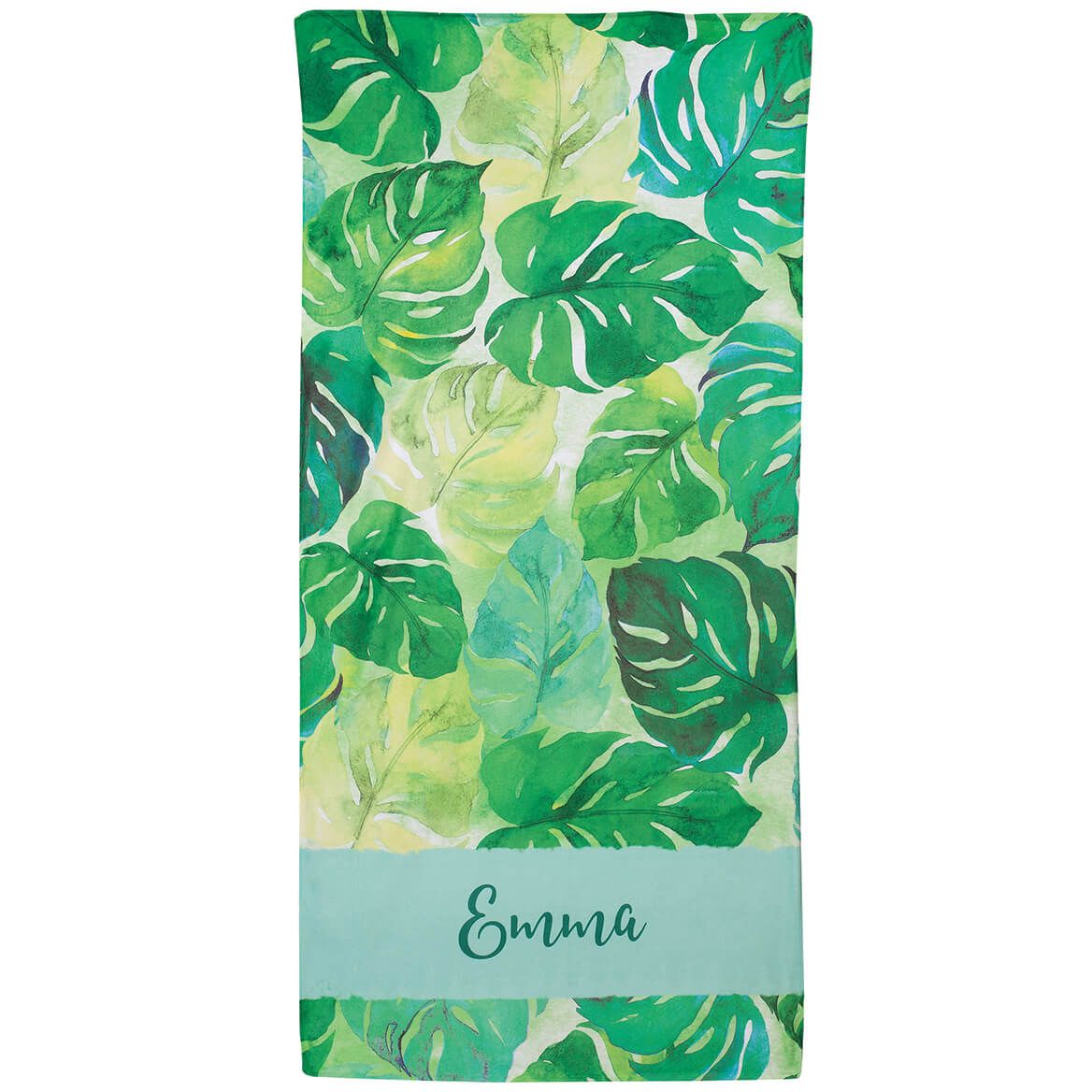 Personalized Palm Leaf Beach Towel + '-' + 374926