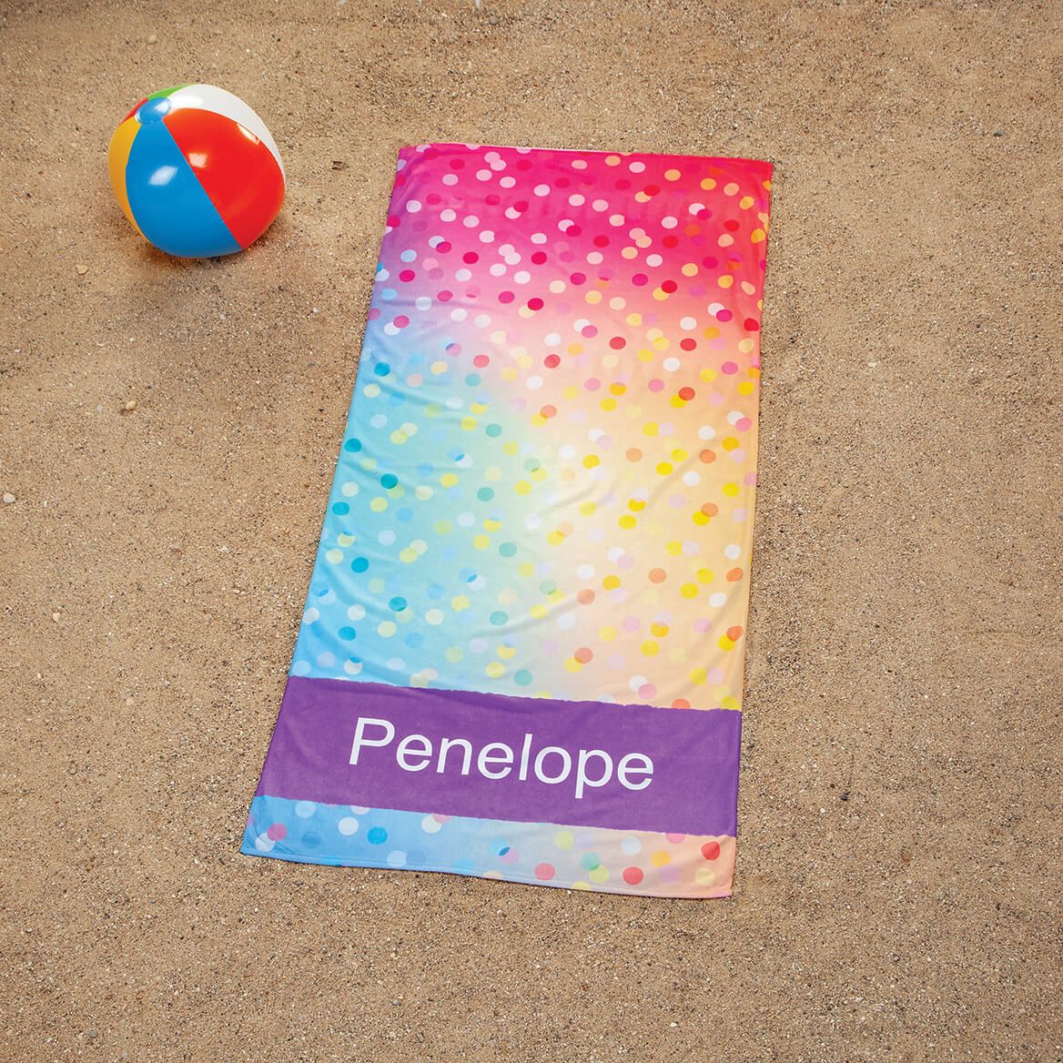 Personalized Dots Beach Towel