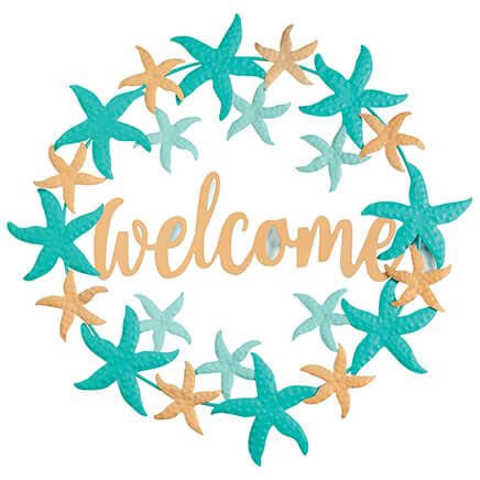 Metal Sea Star Welcome Wreath by Fox River™ Creations-374946