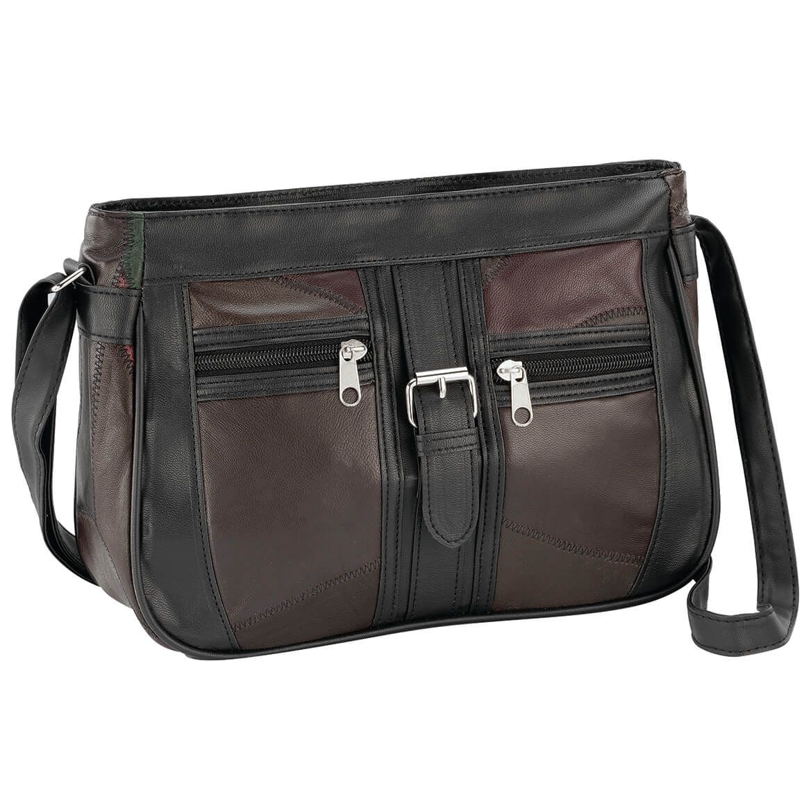 Black Multi-Color Patch Leather Shoulder Bag + '-' + 375032