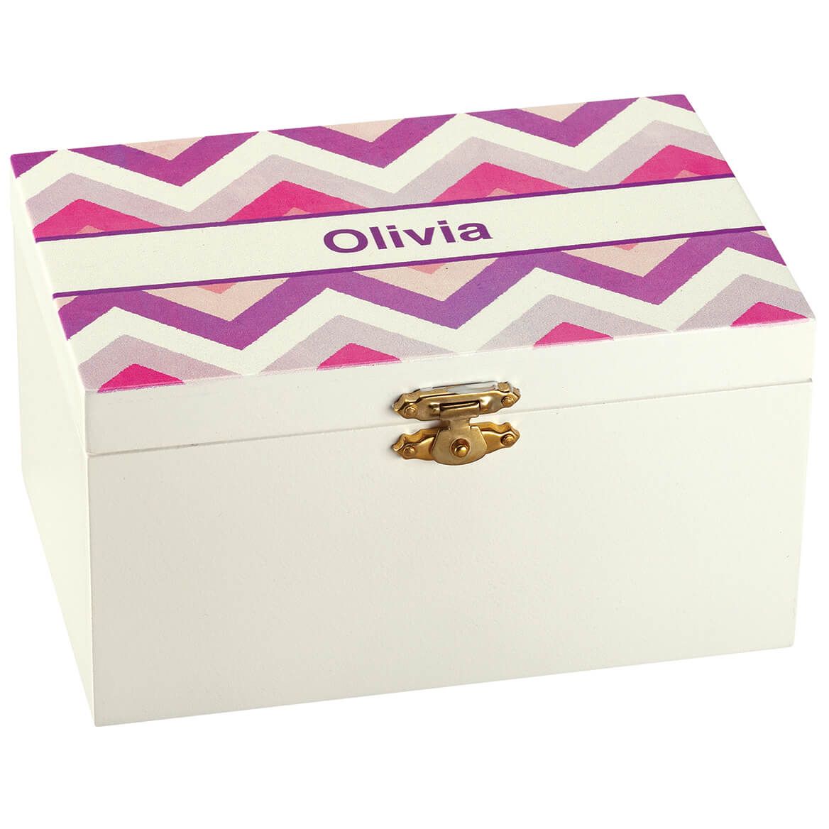 Personalized Chevron Children's Jewelry Box + '-' + 375085
