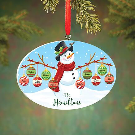 Personalized Snowman Family Ornament-375419