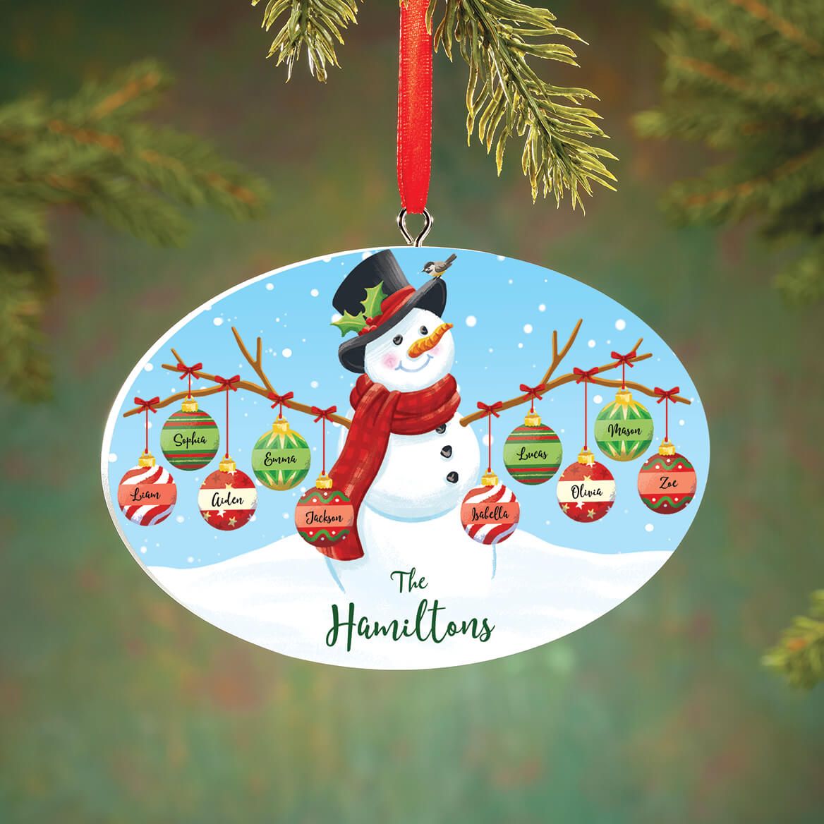 Personalized Snowman Family Ornament + '-' + 375419